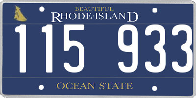 RI license plate 115933
