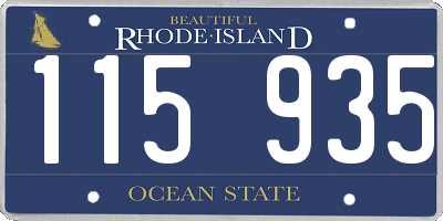 RI license plate 115935