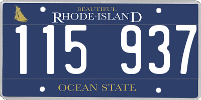 RI license plate 115937