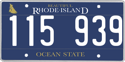 RI license plate 115939