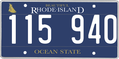 RI license plate 115940