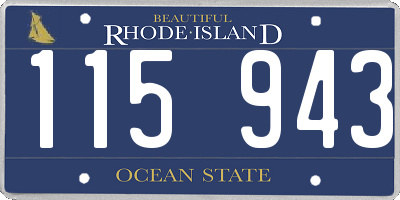 RI license plate 115943