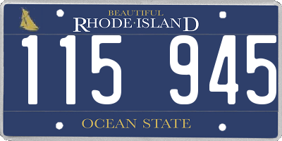 RI license plate 115945