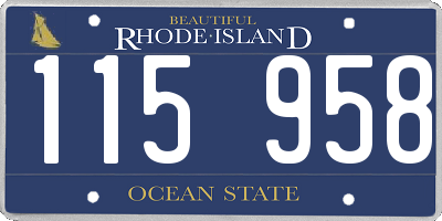 RI license plate 115958
