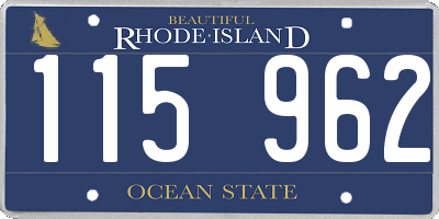 RI license plate 115962