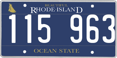 RI license plate 115963
