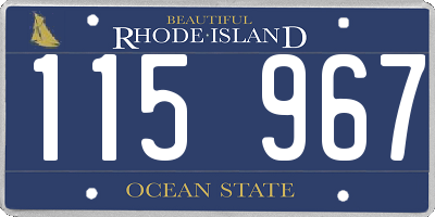 RI license plate 115967