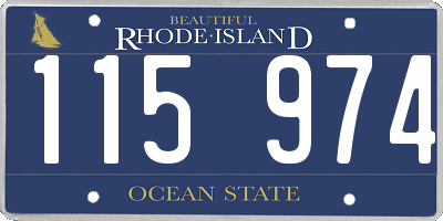 RI license plate 115974