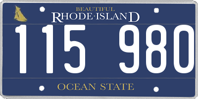 RI license plate 115980