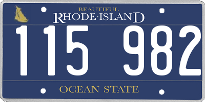 RI license plate 115982