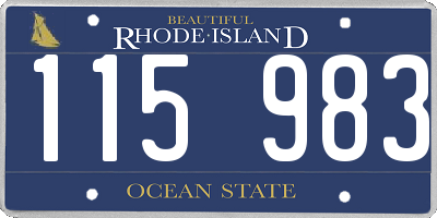 RI license plate 115983