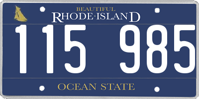 RI license plate 115985