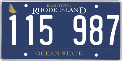 RI license plate 115987