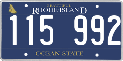 RI license plate 115992