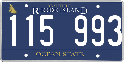 RI license plate 115993