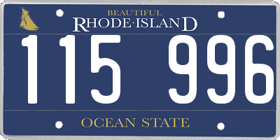 RI license plate 115996