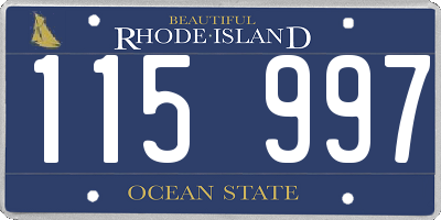 RI license plate 115997