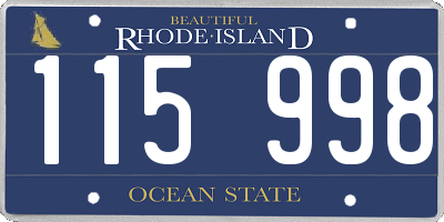 RI license plate 115998