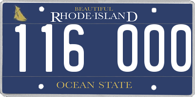 RI license plate 116000
