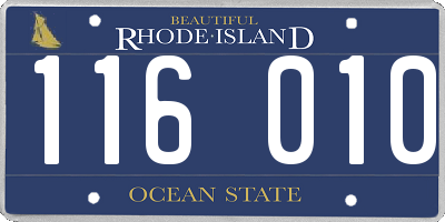 RI license plate 116010