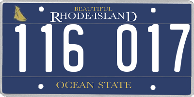 RI license plate 116017