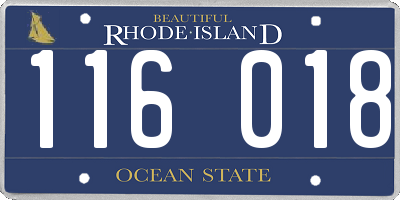 RI license plate 116018