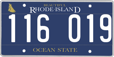 RI license plate 116019