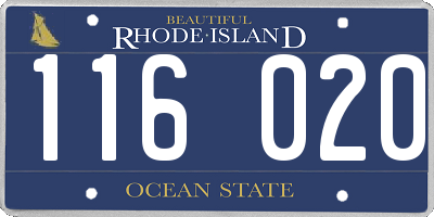 RI license plate 116020