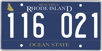 RI license plate 116021