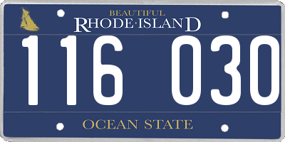 RI license plate 116030