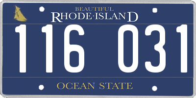 RI license plate 116031