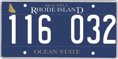 RI license plate 116032