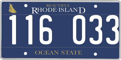 RI license plate 116033