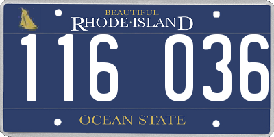 RI license plate 116036