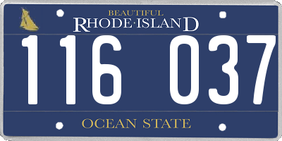 RI license plate 116037