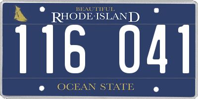 RI license plate 116041