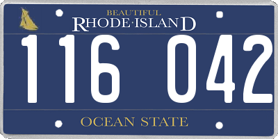 RI license plate 116042