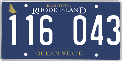 RI license plate 116043
