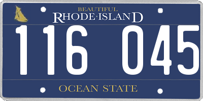 RI license plate 116045