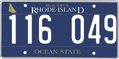 RI license plate 116049