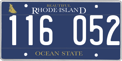 RI license plate 116052