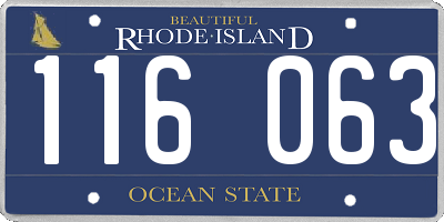 RI license plate 116063