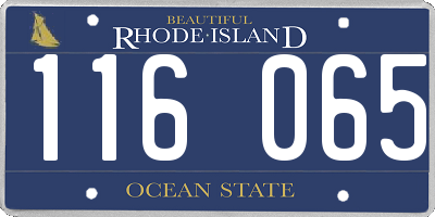 RI license plate 116065