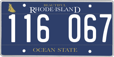 RI license plate 116067