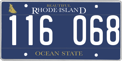 RI license plate 116068