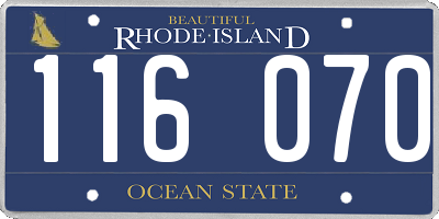 RI license plate 116070