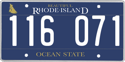 RI license plate 116071
