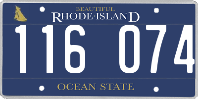 RI license plate 116074