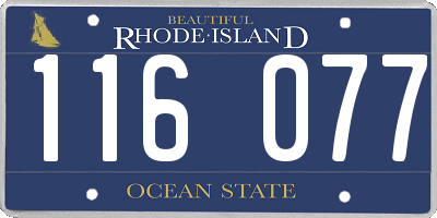 RI license plate 116077