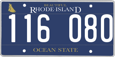 RI license plate 116080